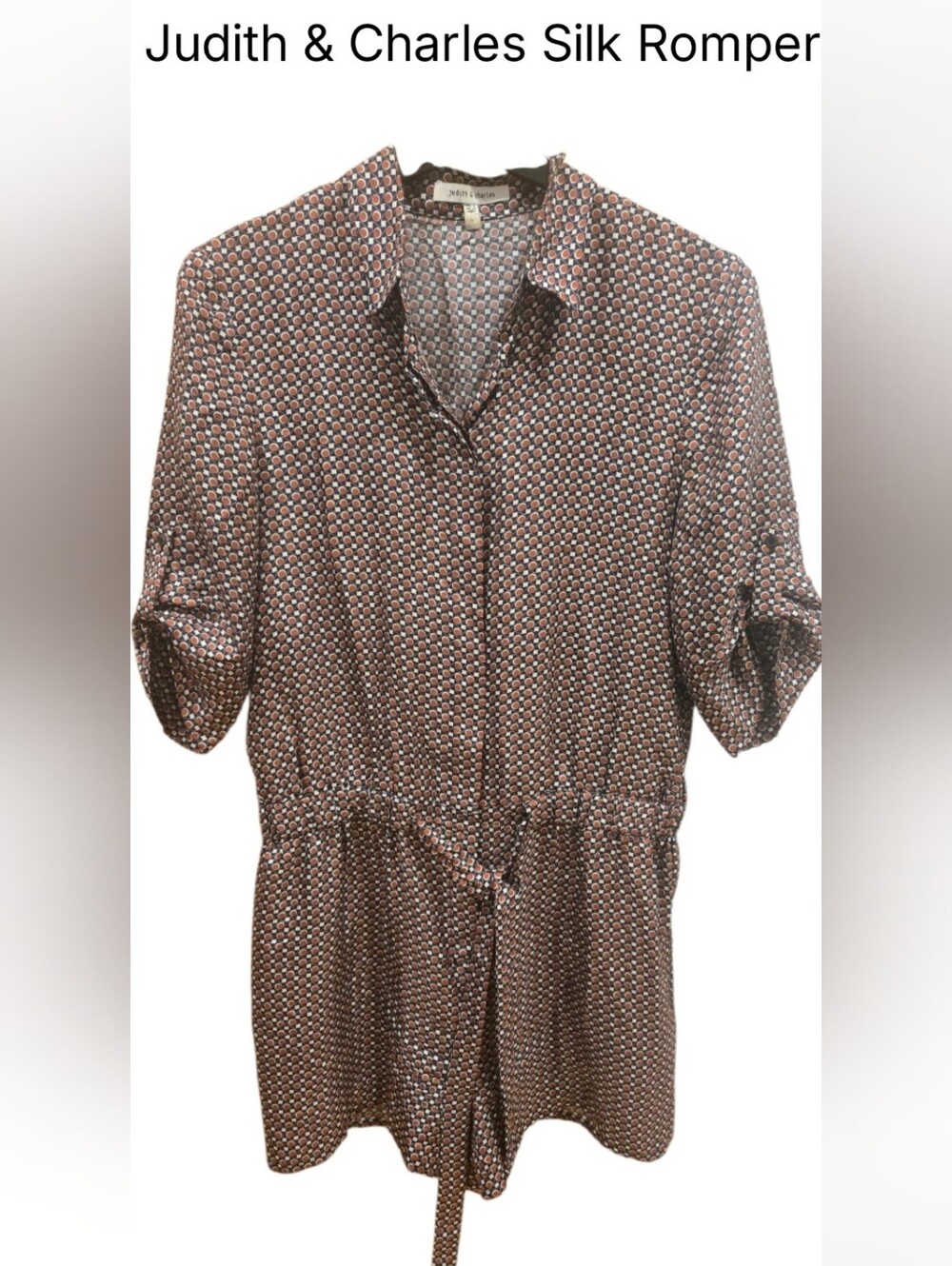 Judith & Charles Silk Romper Sz 10 Us
